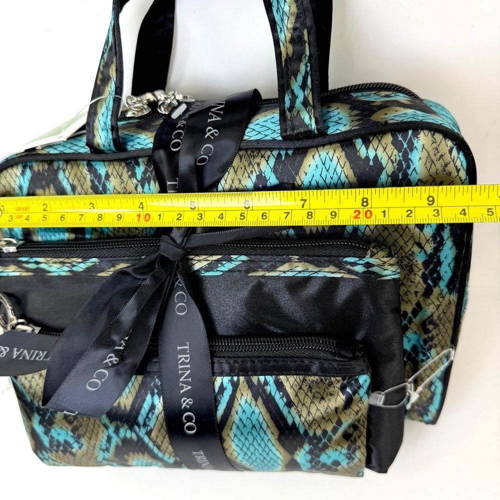 Trina & Co Snake Print Cosmetic Bag Set Travel Makeup Organizer NWT - Picture 8 of 9